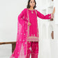 Pink Embroidered INDIAN RAW SILK – 3PC Stitched Suit