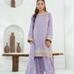 Lilac Embroidered INDIAN RAW SILK – 3PC Stitched Suit