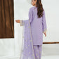 Lilac Embroidered INDIAN RAW SILK – 3PC Stitched Suit