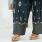 Black Embroidered INDIAN RAW SILK – 3PC Stitched Suit