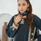 Black Embroidered INDIAN RAW SILK – 3PC Stitched Suit
