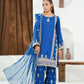 Blue Embroidered INDIAN RAW SILK – 3PC Stitched Suit