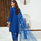 Blue Embroidered INDIAN RAW SILK – 3PC Stitched Suit