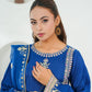 Blue Embroidered INDIAN RAW SILK – 3PC Stitched Suit