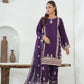 Purple Embroidered INDIAN RAW SILK – 3PC Stitched Suit