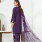 Purple Embroidered INDIAN RAW SILK – 3PC Stitched Suit