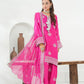Pink Embroidered INDIAN RAWSILK– 3PC Stitched Suit