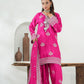Pink Embroidered INDIAN RAWSILK– 3PC Stitched Suit