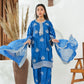 Blue Embroidered INDIAN RAWSILK – 3PC Stitched Suit