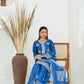 Blue Embroidered INDIAN RAWSILK – 3PC Stitched Suit