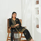 Black Embroidered INDIAN RAWSILK – 3PC Stitched Suit