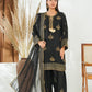 Black Embroidered INDIAN RAWSILK – 3PC Stitched Suit