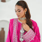 Pink Embroidered INDIAN RAWSILK– 3PC Stitched Suit