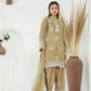 Camel Embroidered INDIAN RAWSILK – 3PC Stitched Suit