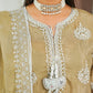 Camel Embroidered INDIAN RAWSILK – 3PC Stitched Suit