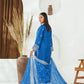 Blue Embroidered INDIAN RAWSILK – 3PC Stitched Suit