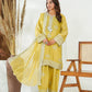 Mustard Embroidered INDIAN RAW SILK – 3PC Stitched Suit