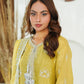 Mustard Embroidered INDIAN RAW SILK – 3PC Stitched Suit