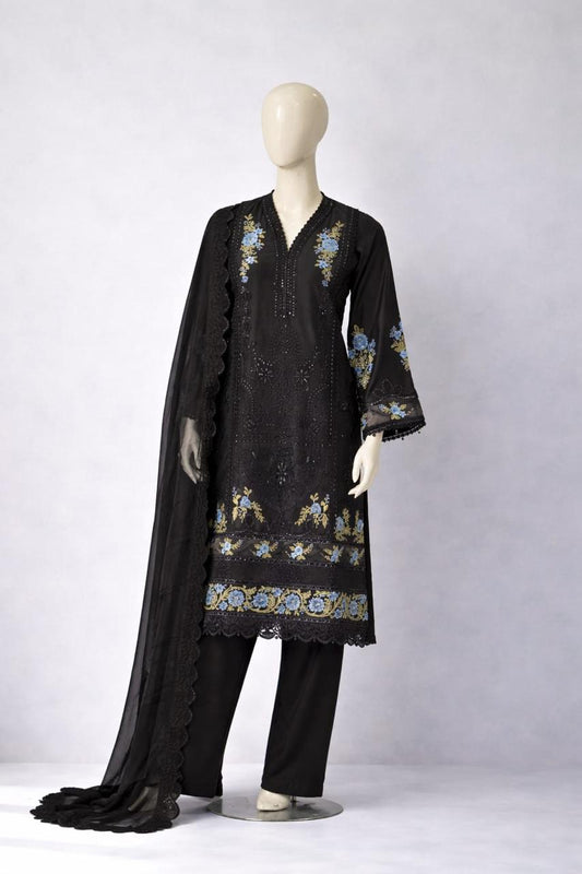 Pasand of Lahore 3-Piece Premium Viscose Suit – Black (BF-316)