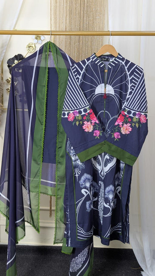 Coco By Zara Shahjahan 3-Piece Embroidered Lawn Suit (GECE-5B)