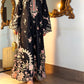 Amna Khurram Silk Embroidered Kaftan Stitched 3 Piece Suit