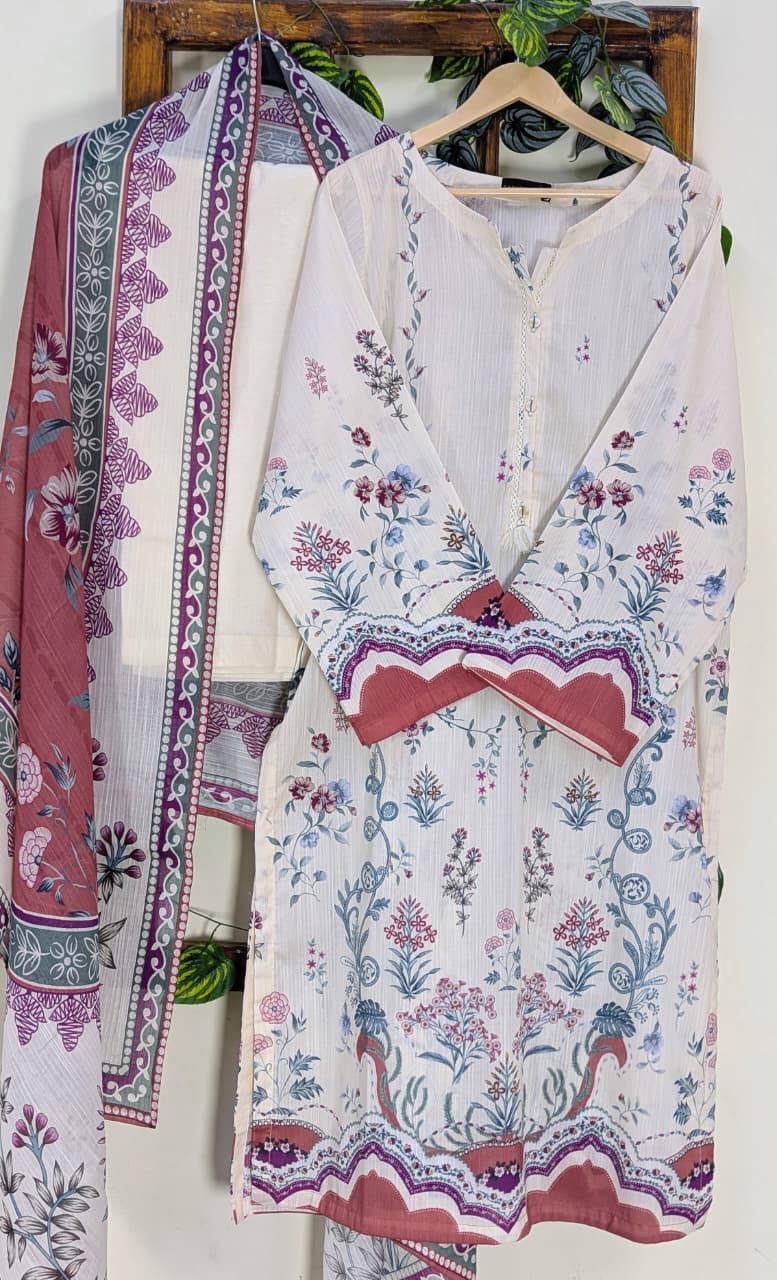Sadabahar Printed Lawn Vol -10 Stitched 3 Piece Suit (D-08)