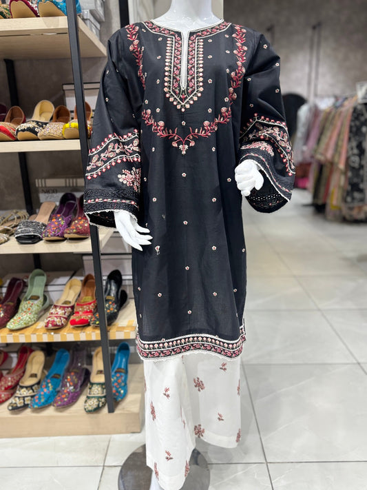 Bin Ishaq Embroidered Lawn Stitched 2 Piece Suit