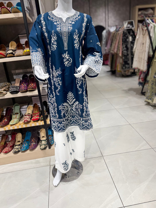 Bin Ishaq Embroidered Lawn Stitched 2 Piece Suit