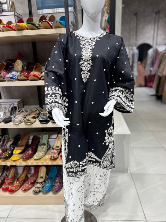 Bin Ishaq Embroidered Lawn Stitched 2 Piece Suit