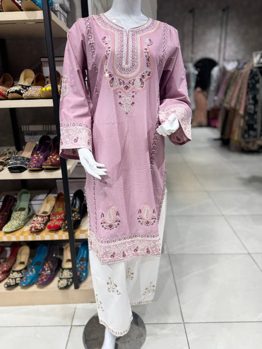 Bin Ishaq Embroidered Lawn Stitched 2 Piece Suit