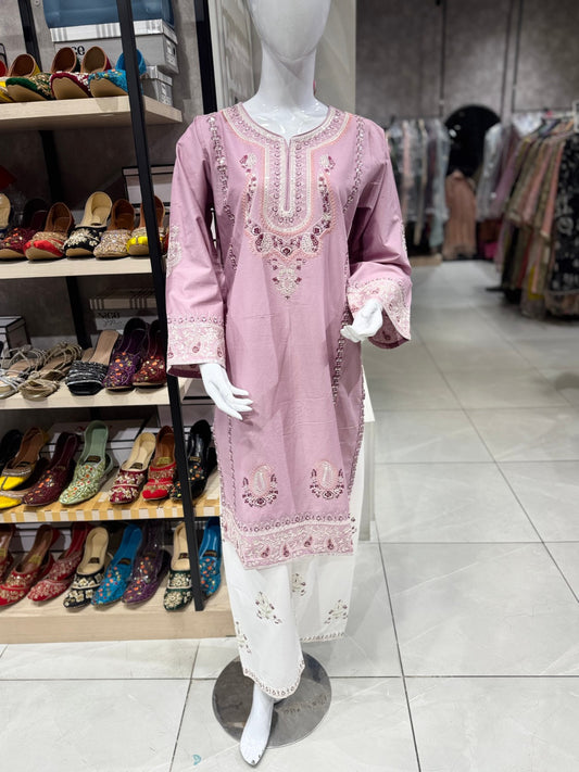 Bin Ishaq Embroidered Lawn Stitched 2 Piece Suit