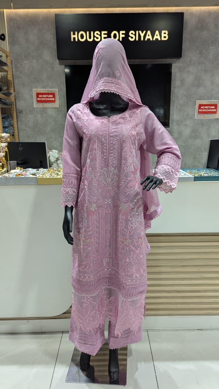 GABA Embroidered 3-Piece Stitched Suit with Chiffon Dupatta (02)