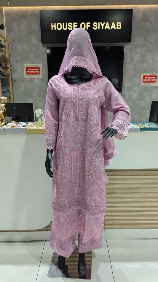 GABA Embroidered 3-Piece Stitched Suit with Chiffon Dupatta (02)