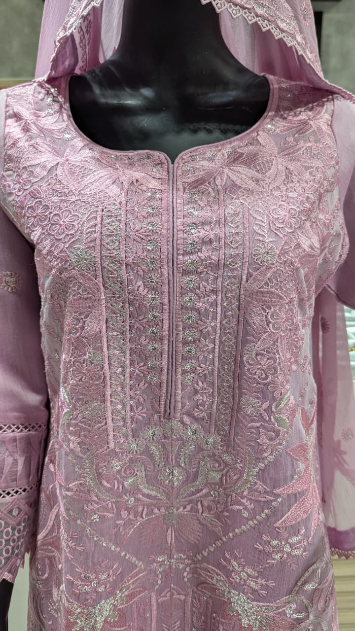 GABA Embroidered 3-Piece Stitched Suit with Chiffon Dupatta (02)