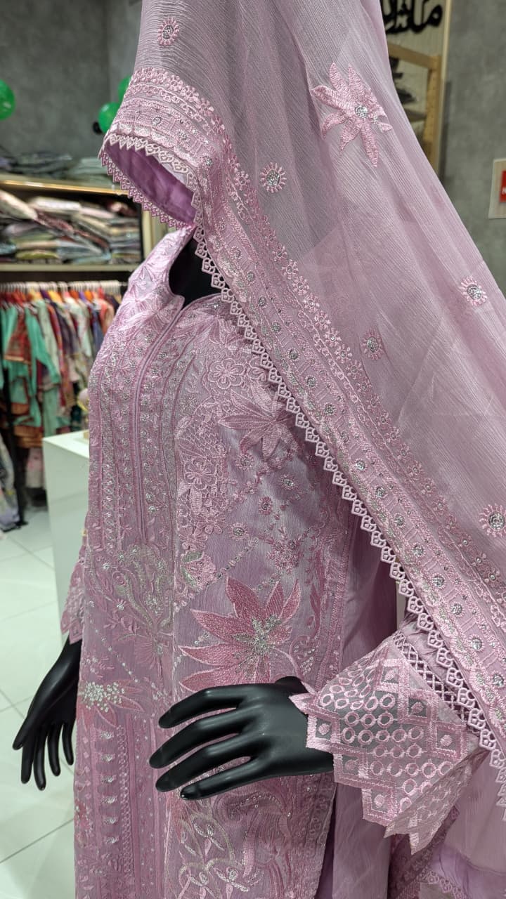 GABA Embroidered 3-Piece Stitched Suit with Chiffon Dupatta (02)