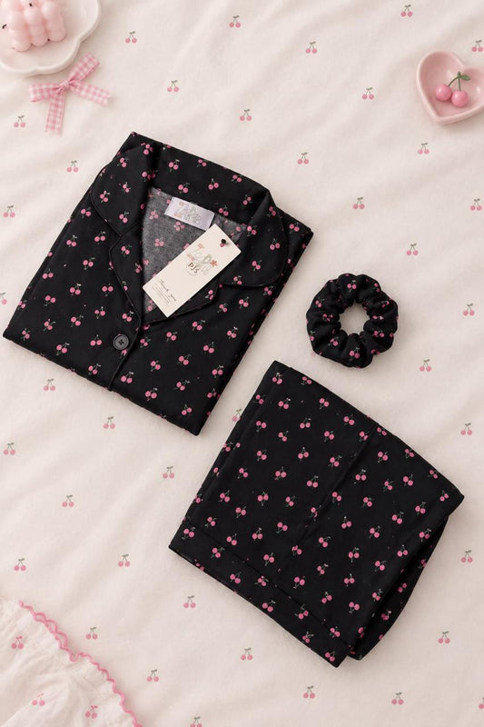 Zaarab Soft Linen Black Love Printed Night Stitched Suit