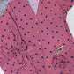 Zaarab Soft Linen Dusty Rose Pink Love Printed Night Stitched Suit