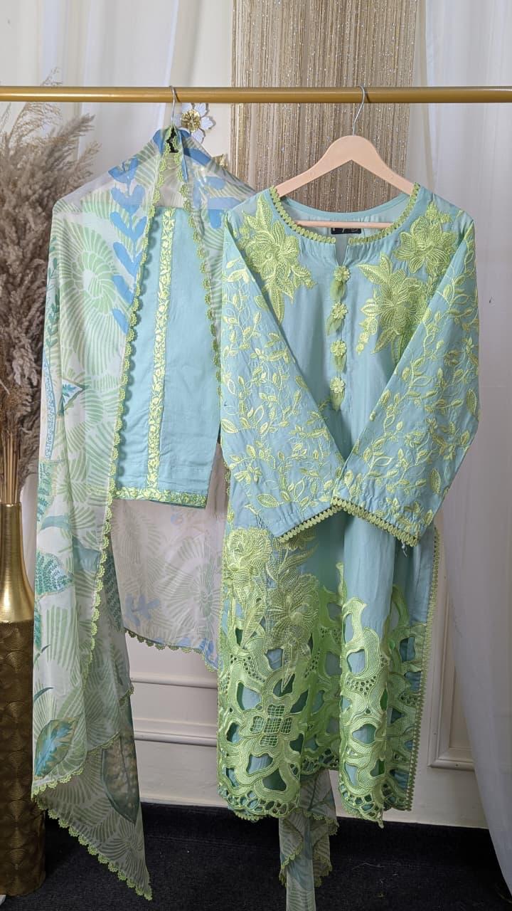 Hemline By Mushq - Embroidered Lawn 3 Piece stitched Suit (PALOMA)
