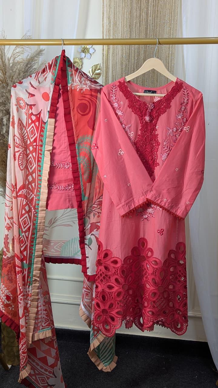Hemline By Mushq - Embroidered Lawn 3 Piece stitched Suit (MARTA)