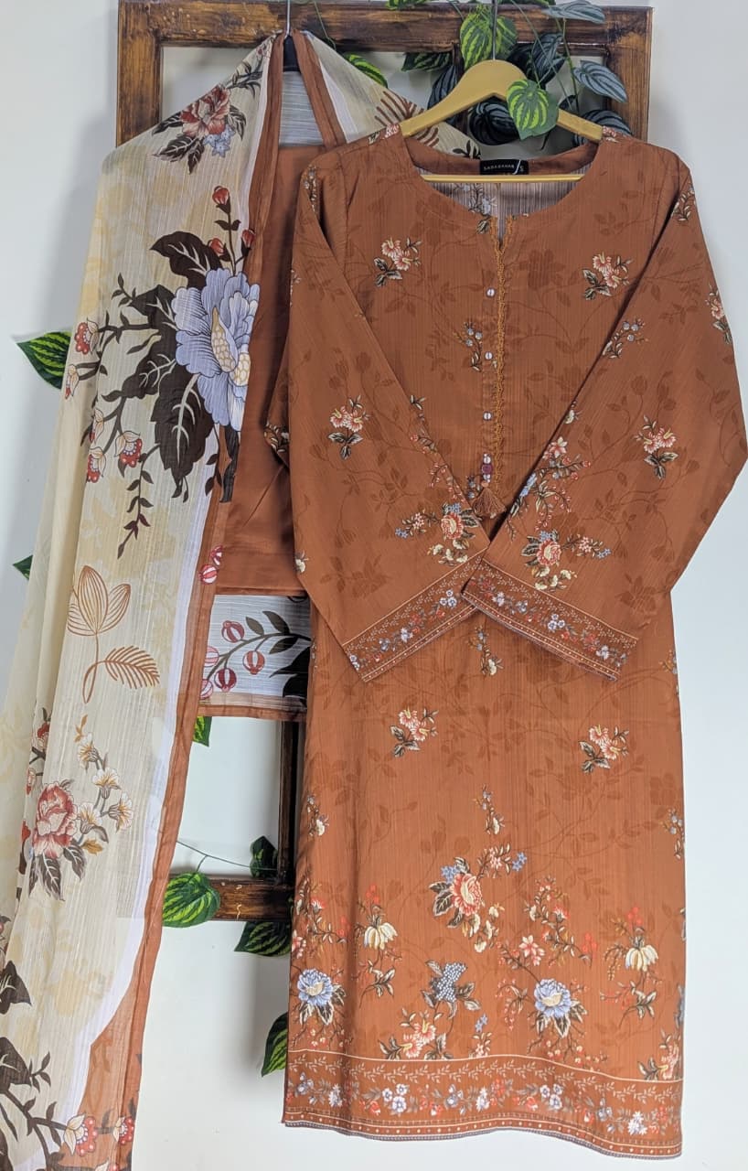 Sadabahar Printed Lawn Vol -10 Stitched 3 Piece Suit (D-09)