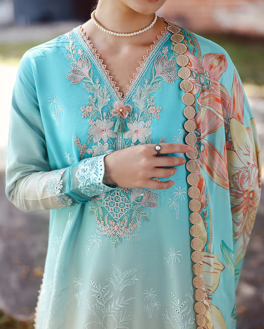 Mushq Solace Ombre Luxury Lawn 3 Piece Unstitched Suit (Whispered Dawn)