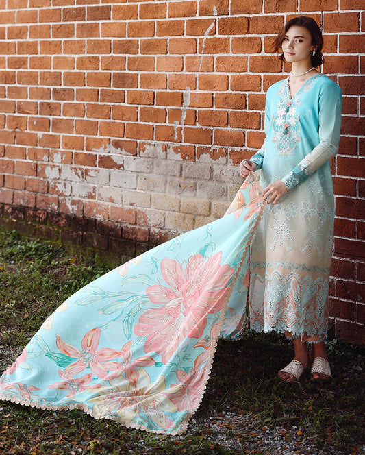Mushq Solace Ombre Luxury Lawn 3 Piece Unstitched Suit (Whispered Dawn)