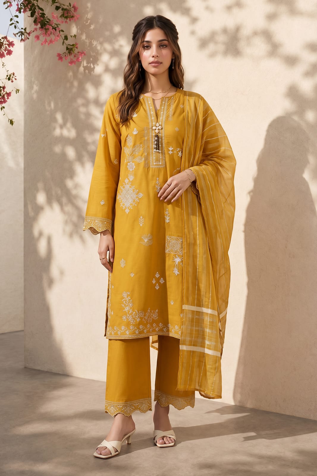 Zellbury Embroidered Kurta Dupatta Trouser 3-Piece Stitched Suit (3226)