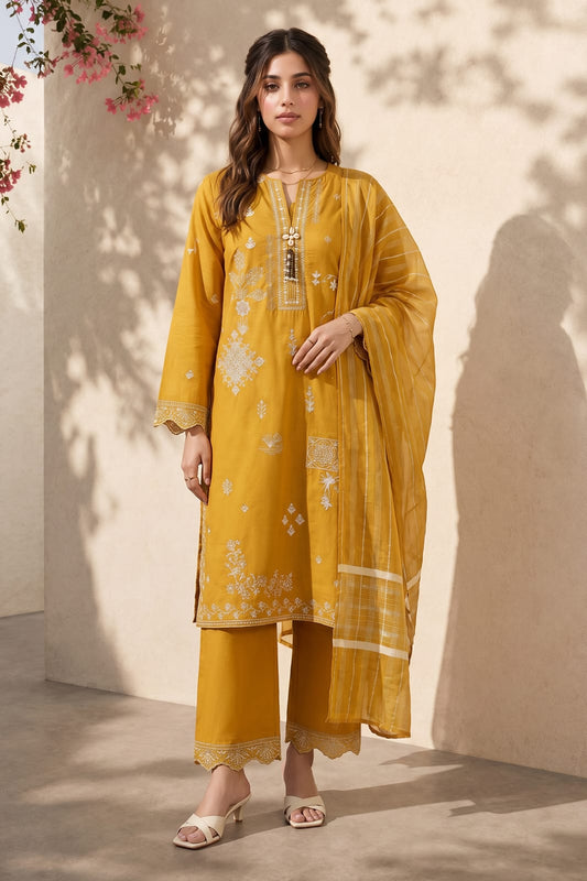Zellbury Embroidered Kurta Dupatta Trouser 3-Piece Stitched Suit (3226)