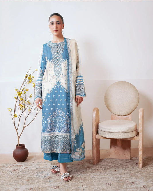 Eshaal – Embroidered Dobby Lawn 3-Piece Suit (stitch )