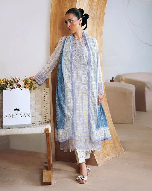 Falak – Embroidered Dobby Lawn 3-Piece Suit (stitch)