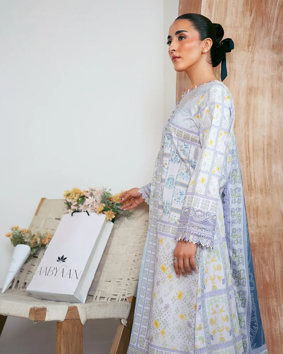 Falak – Embroidered Dobby Lawn 3-Piece Suit (unstitch)