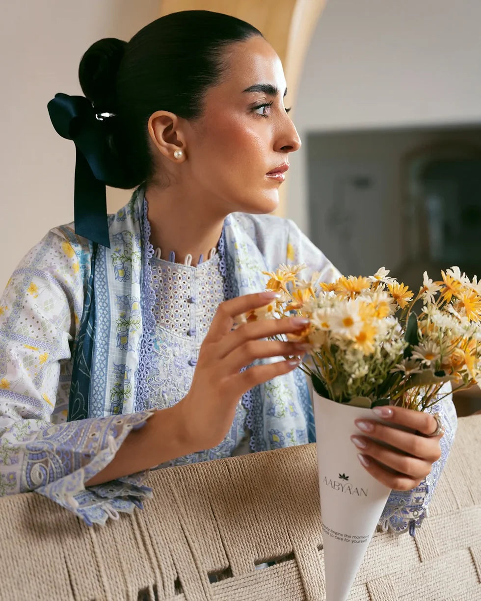Falak – Embroidered Dobby Lawn 3-Piece Suit (unstitch)