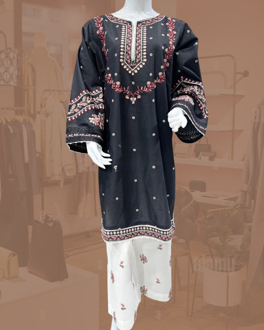 Bin Ishaq Embroidered Lawn Stitched 2 Piece Suit