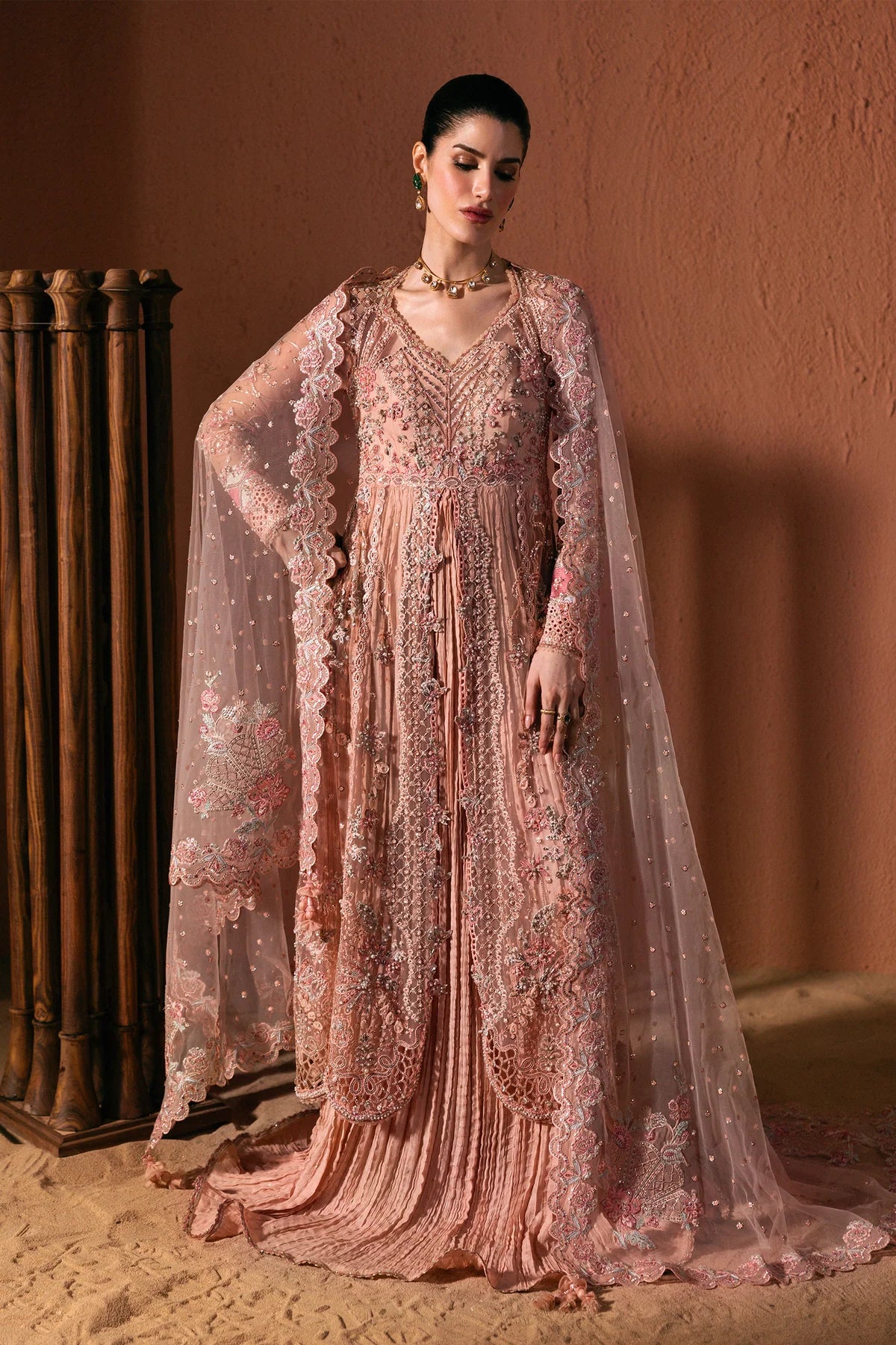 Qalamkar Elirah Inlays – 3 Piece Unstitched Embroidered Suit (Zelie)
